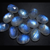 10x14 mm - 13pcs - AAA high Quality Rainbow Moonstone Super Sparkle Rose Cut Oval Faceted -Each Pcs Full Flashy Gorgeous Fire